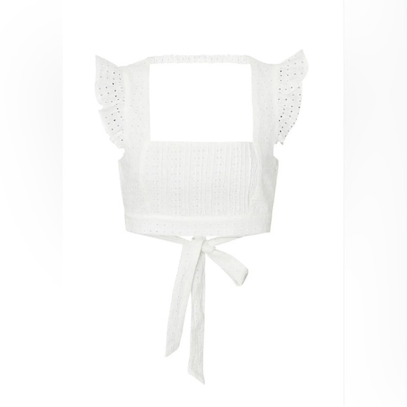 GUC Minkpink- Celestial Eyelet White Crop Top. Size XS - Picture 1 of 8